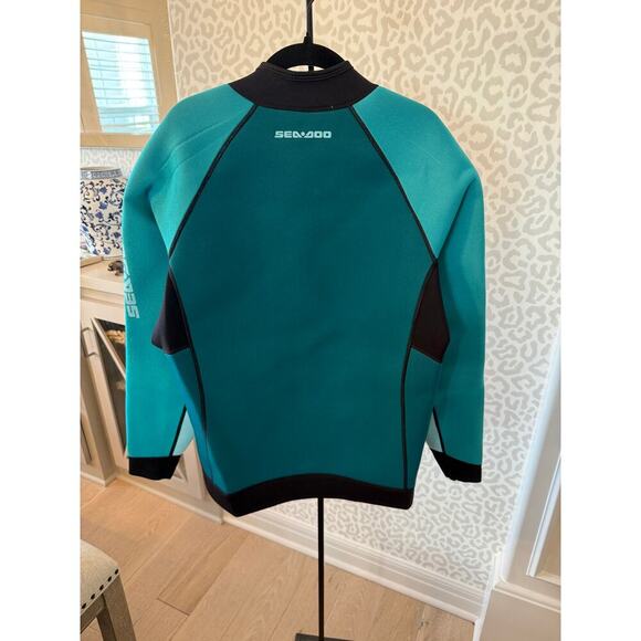 Sea-Doo Men's Turquoise Neoprene Montego Wetsuit Jacket Size L - Picture 3 of 5